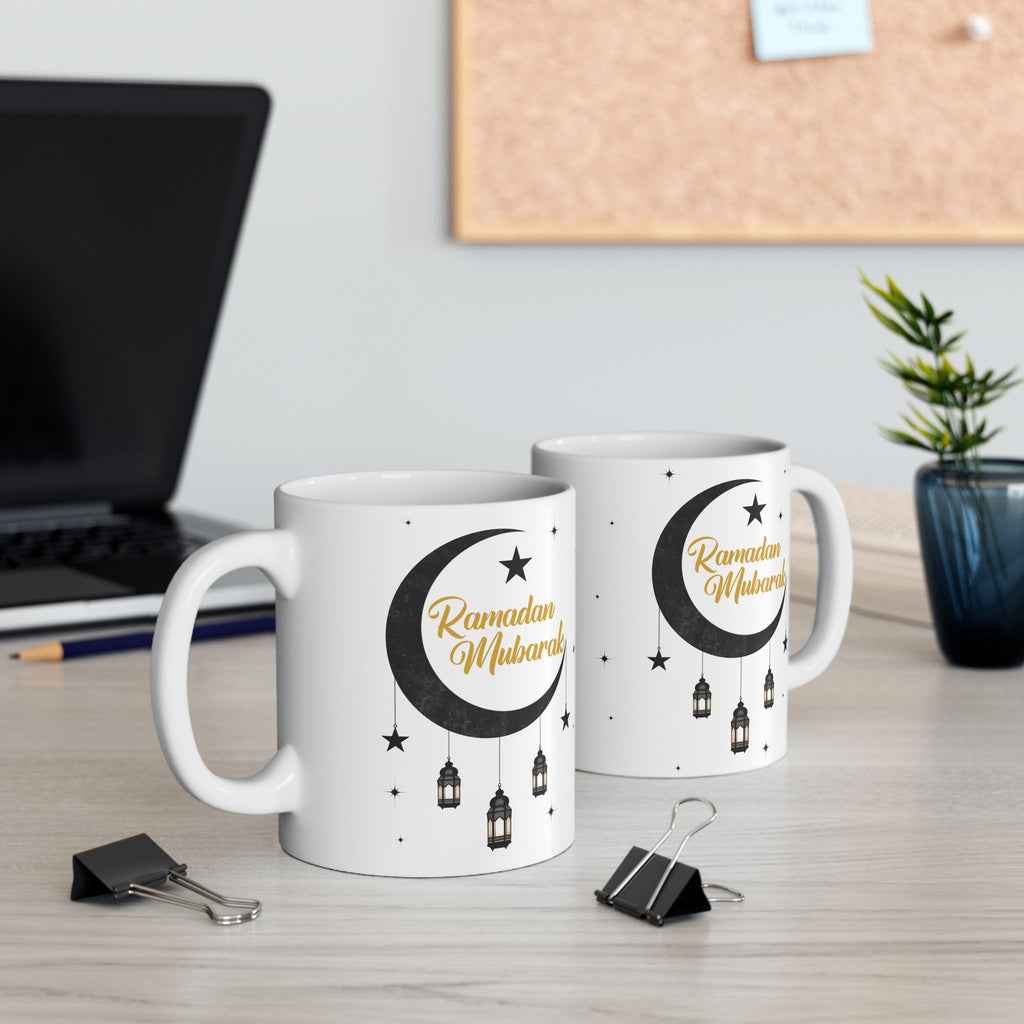 Ramadan Mubarak Ceramic Mug — Islamic Eid Coffee & Tea Gift (11oz/15oz)