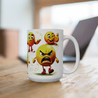 Emoji Custom Ceramic Mug, Funny Emoji Coffee Cup, Personalized Emoji Gift for Coffee Lovers 11oz, 15oz