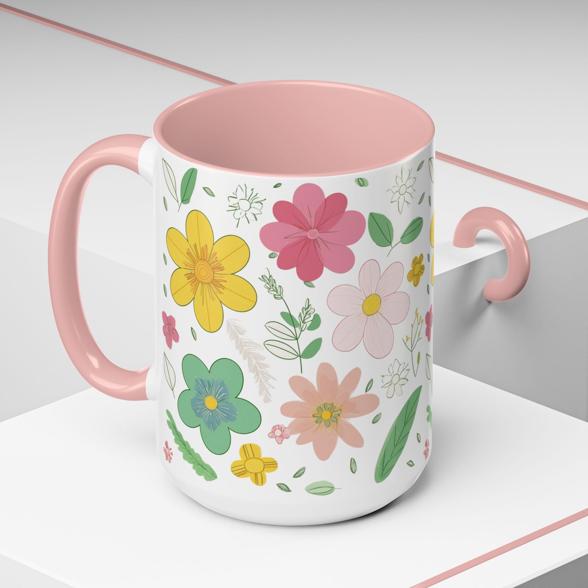 Blossom Floral Mug, Flower Ceramic Cup, Pretty Floral Tea Mug, Coffee Cup Gift, Spring Blossom Mug.