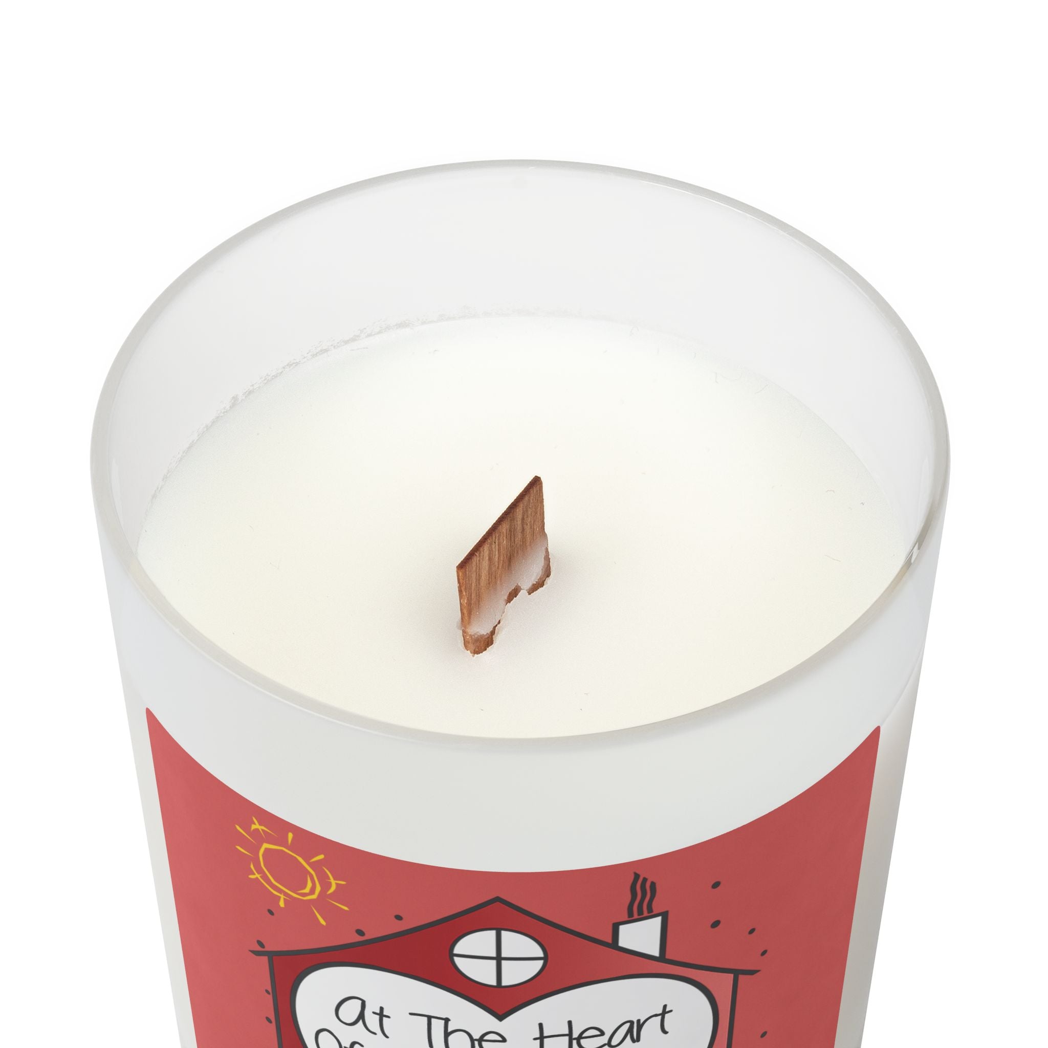 At The heart Of What We Do is Home, Frosted Glass Candle, 11oz. Home Decor, Aromatherapy, Inspirational Gift, Housewarming Present.