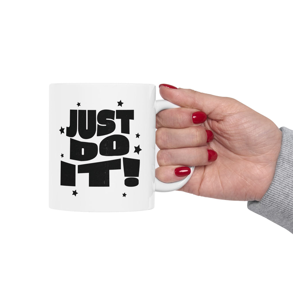 Motivational Ceramic Mug — "Just Do It!" Coffee Cup for Fitness Lovers & Office Inspiration