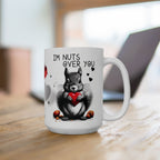 Im Nuts Over You Ceramic Mug, Custom Design Coffee Cup, Personalized Tea Mug, Funny Nut Lover Gift, Customized Love Drinkware, Romantic.
