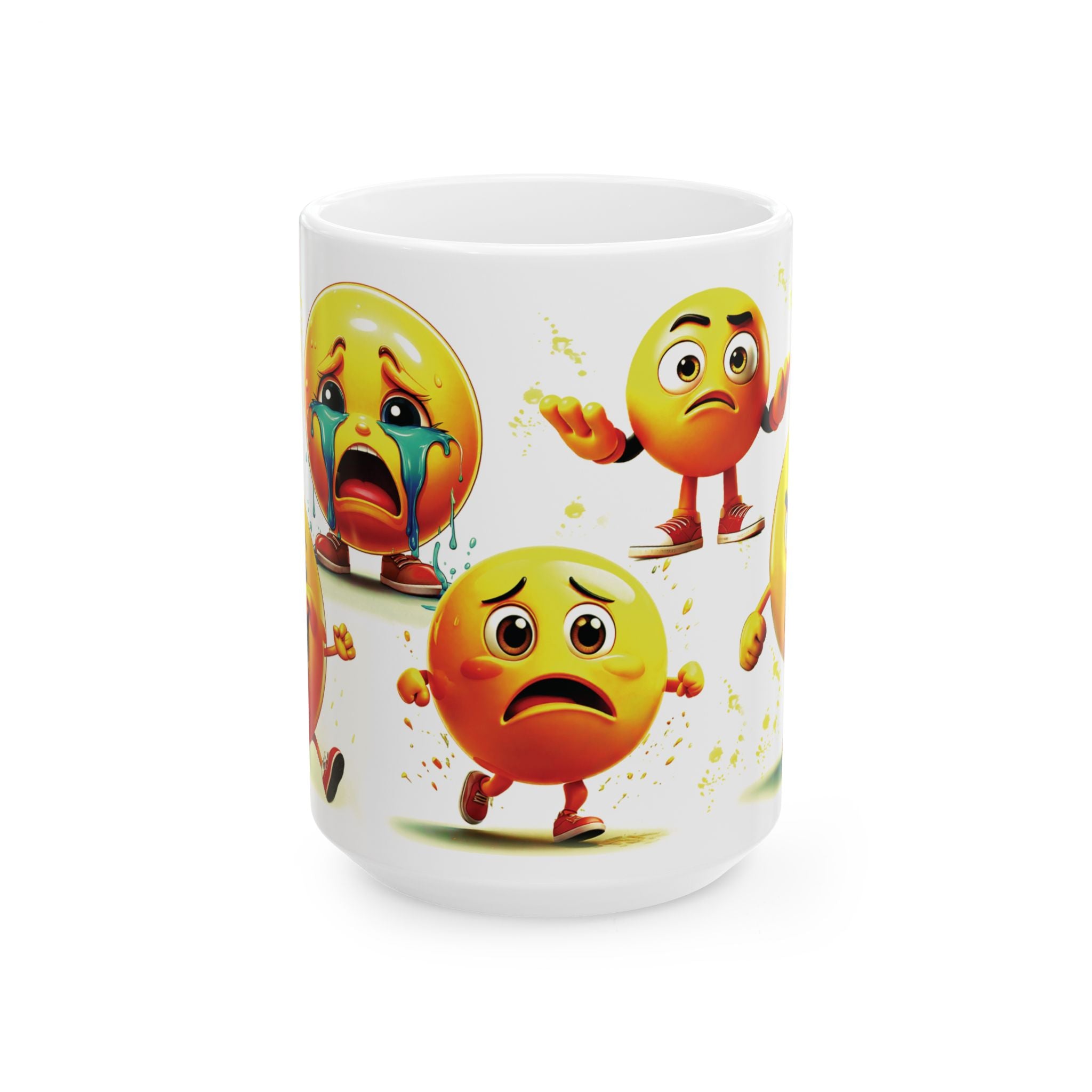 Emoji Custom Ceramic Mug, Funny Emoji Coffee Cup, Personalized Emoji Gift for Coffee Lovers 11oz, 15oz