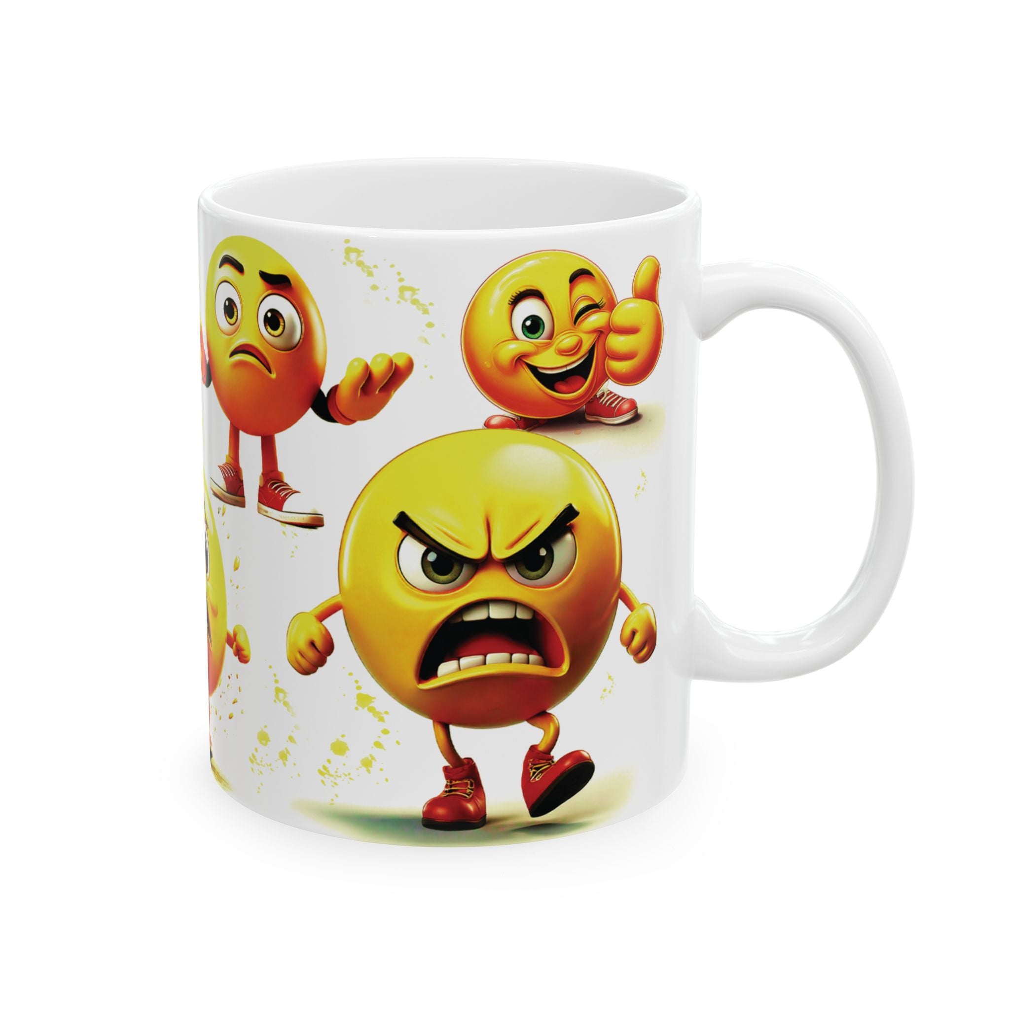 Emoji Custom Ceramic Mug, Funny Emoji Coffee Cup, Personalized Emoji Gift for Coffee Lovers 11oz, 15oz