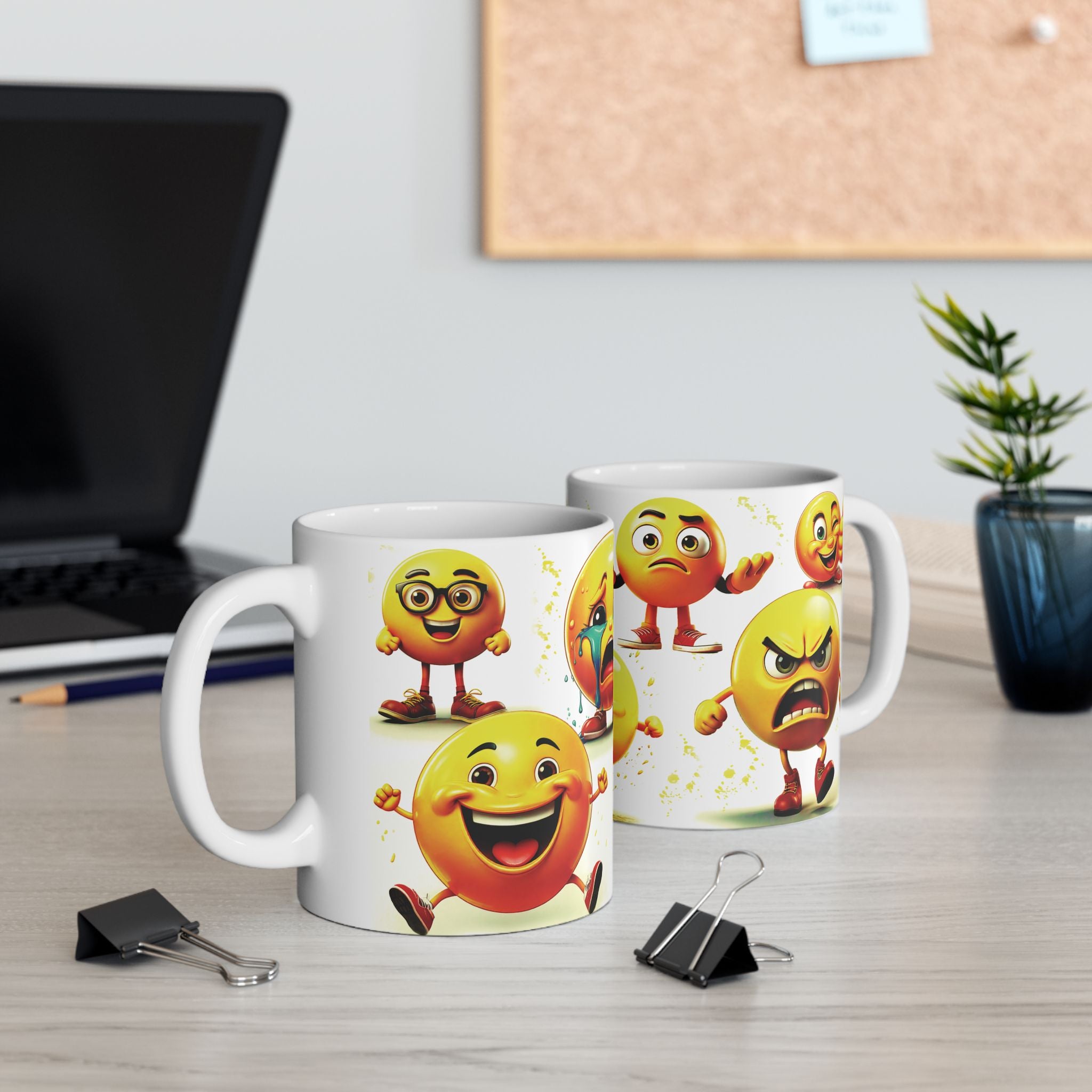 Emoji Custom Ceramic Mug, Funny Emoji Coffee Cup, Personalized Emoji Gift for Coffee Lovers 11oz, 15oz