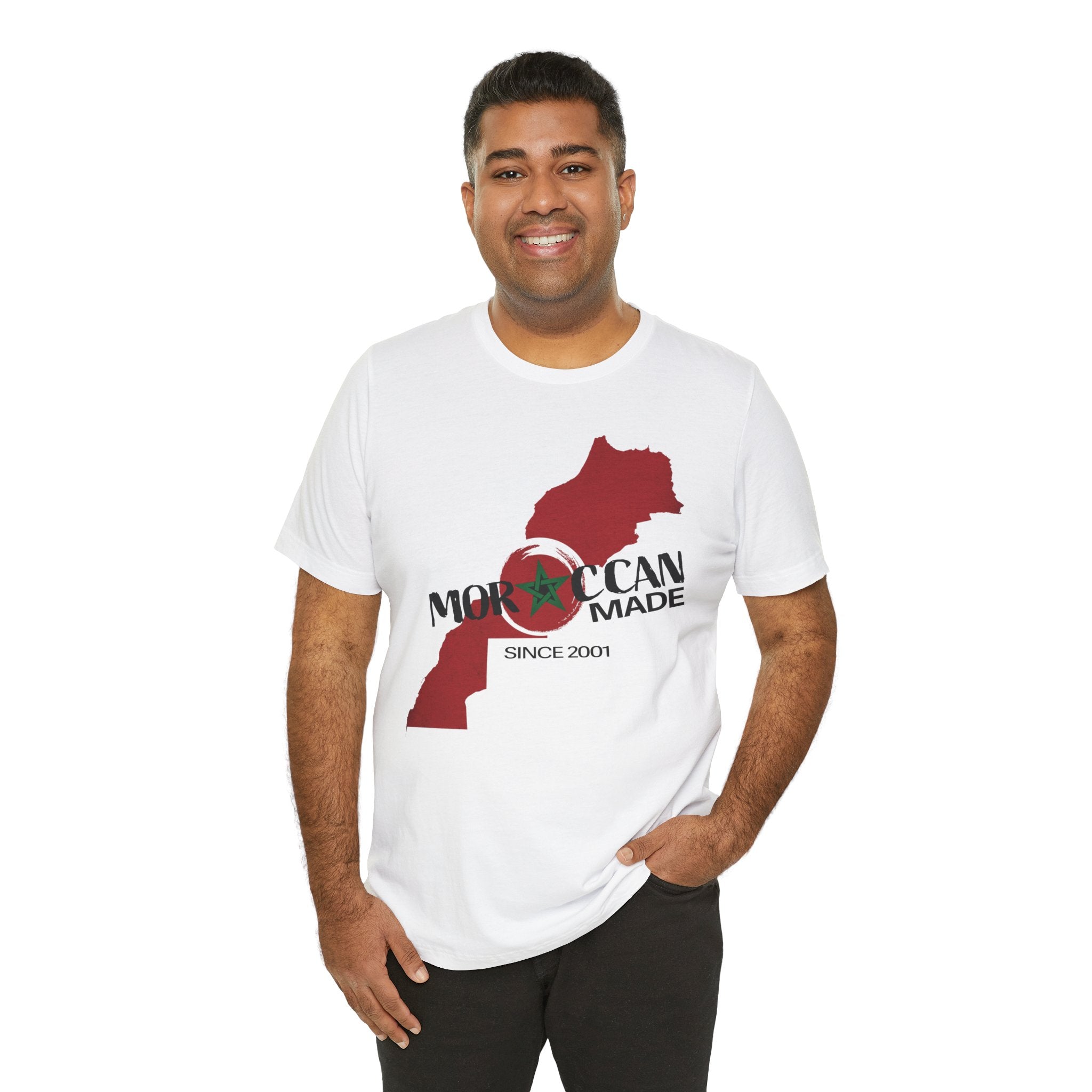 Moroccan Made Map Tee | Morocco Flag Outline T-Shirt