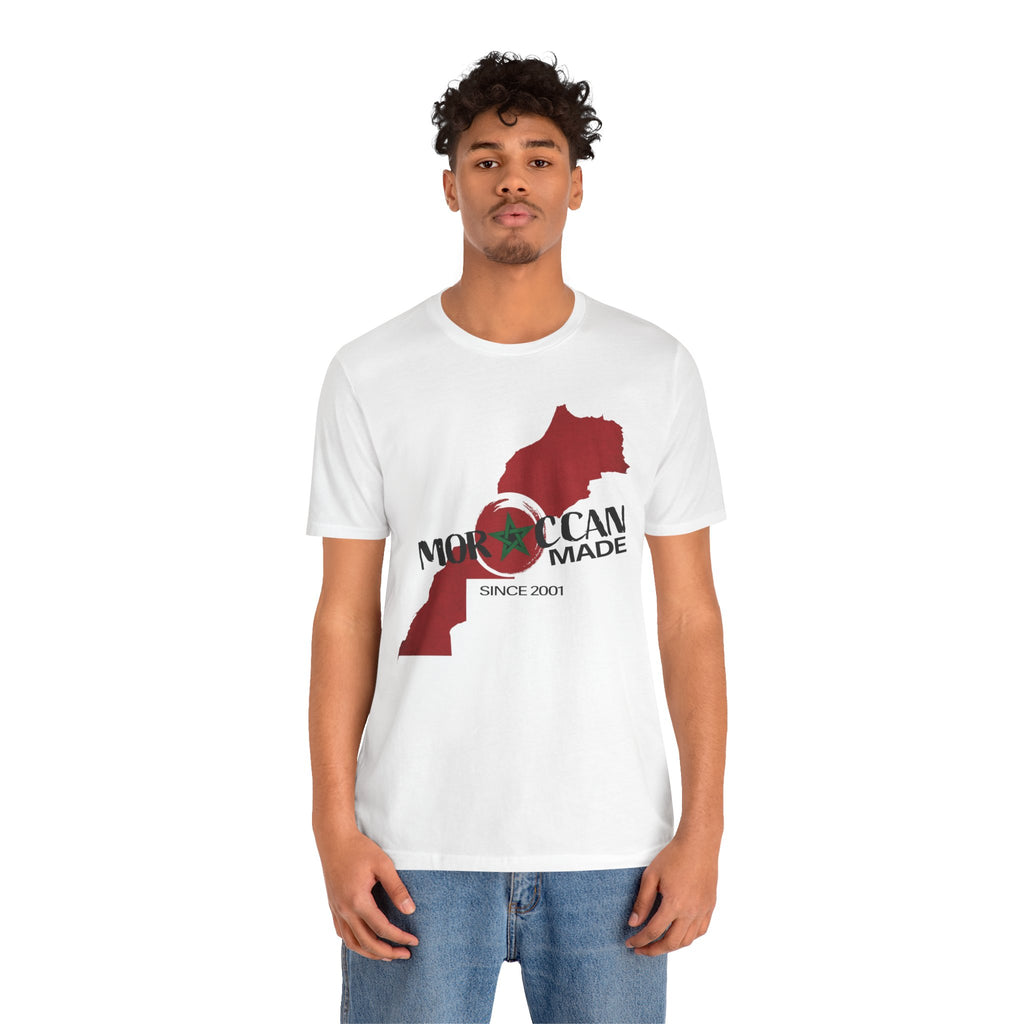 Moroccan Made Map Tee | Morocco Flag Outline T-Shirt