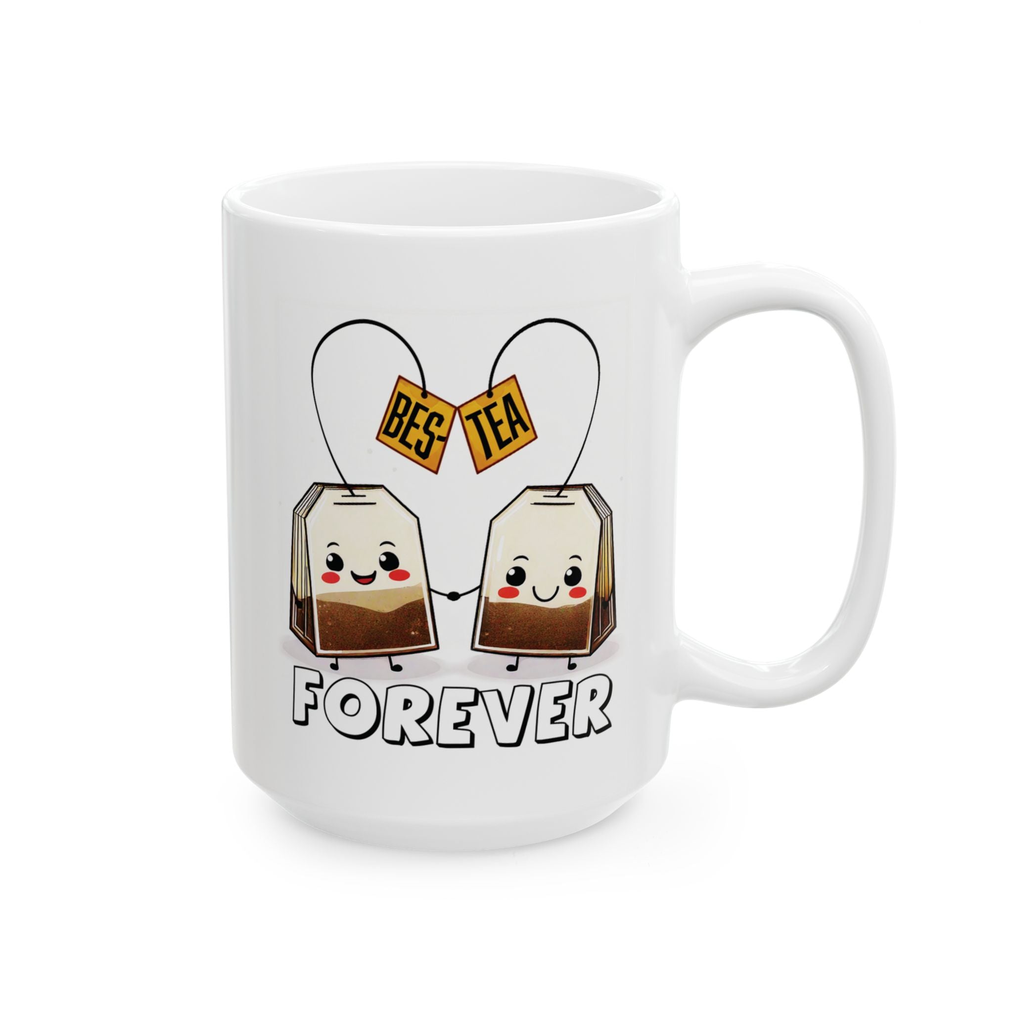 Bes-Tea Humorous, Best Friends Ceramic Mug, Funny Tea Lover Gift, 11oz 15oz Coffee Cup, Bestie Gift, Friendship Cup, Humor Tea Mug.
