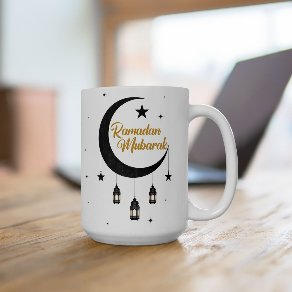 Ramadan Mubarak Ceramic Mug — Islamic Eid Coffee & Tea Gift (11oz/15oz)