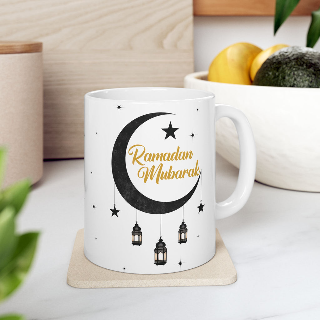 Ramadan Mubarak Ceramic Mug — Islamic Eid Coffee & Tea Gift (11oz/15oz)