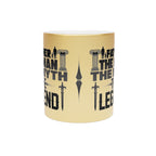 Father - The Man, The Myth, The Legend, Metallic Mug, Dad Gift, Father's Day Gift, Coffee/Tea Cup, 11oz Mug (Silver\Gold)