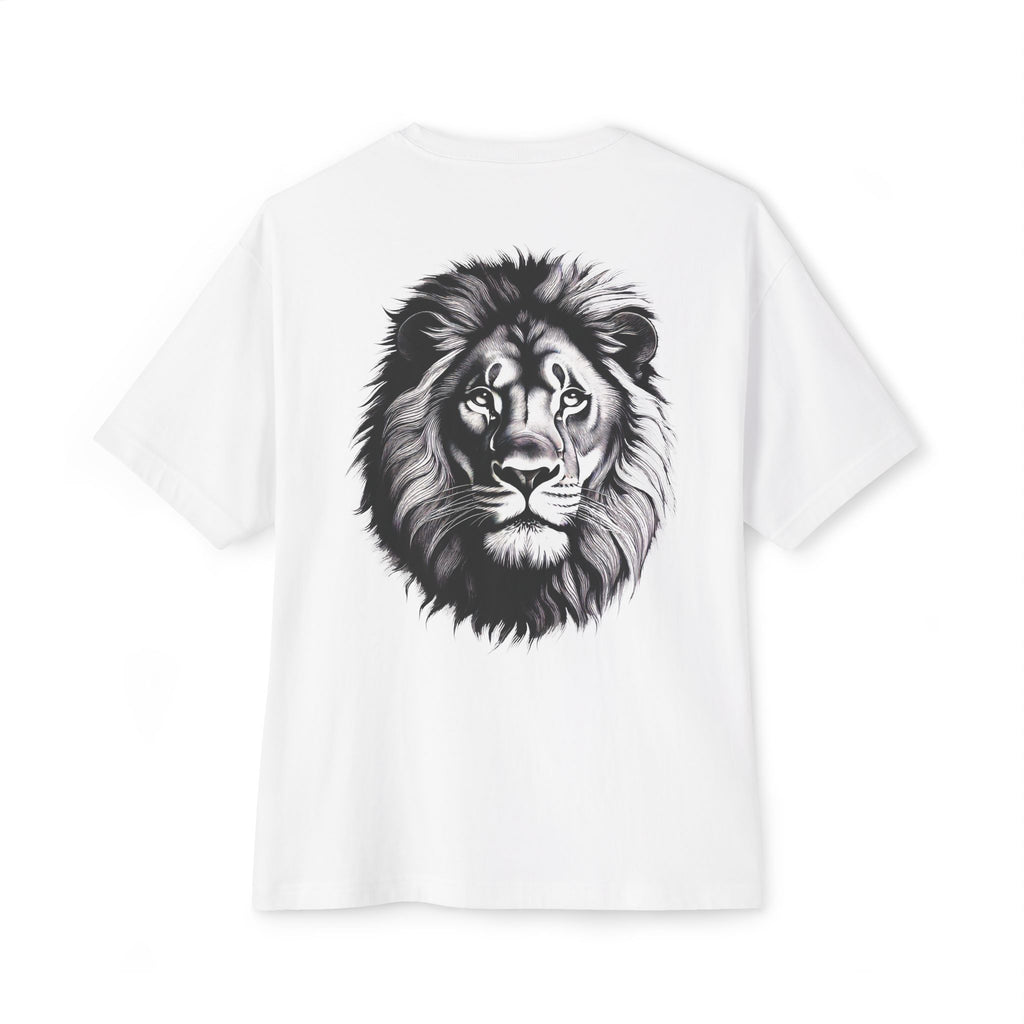 Lion Courage Strength Tee — Inspirational Oversized Boxy Shirt
