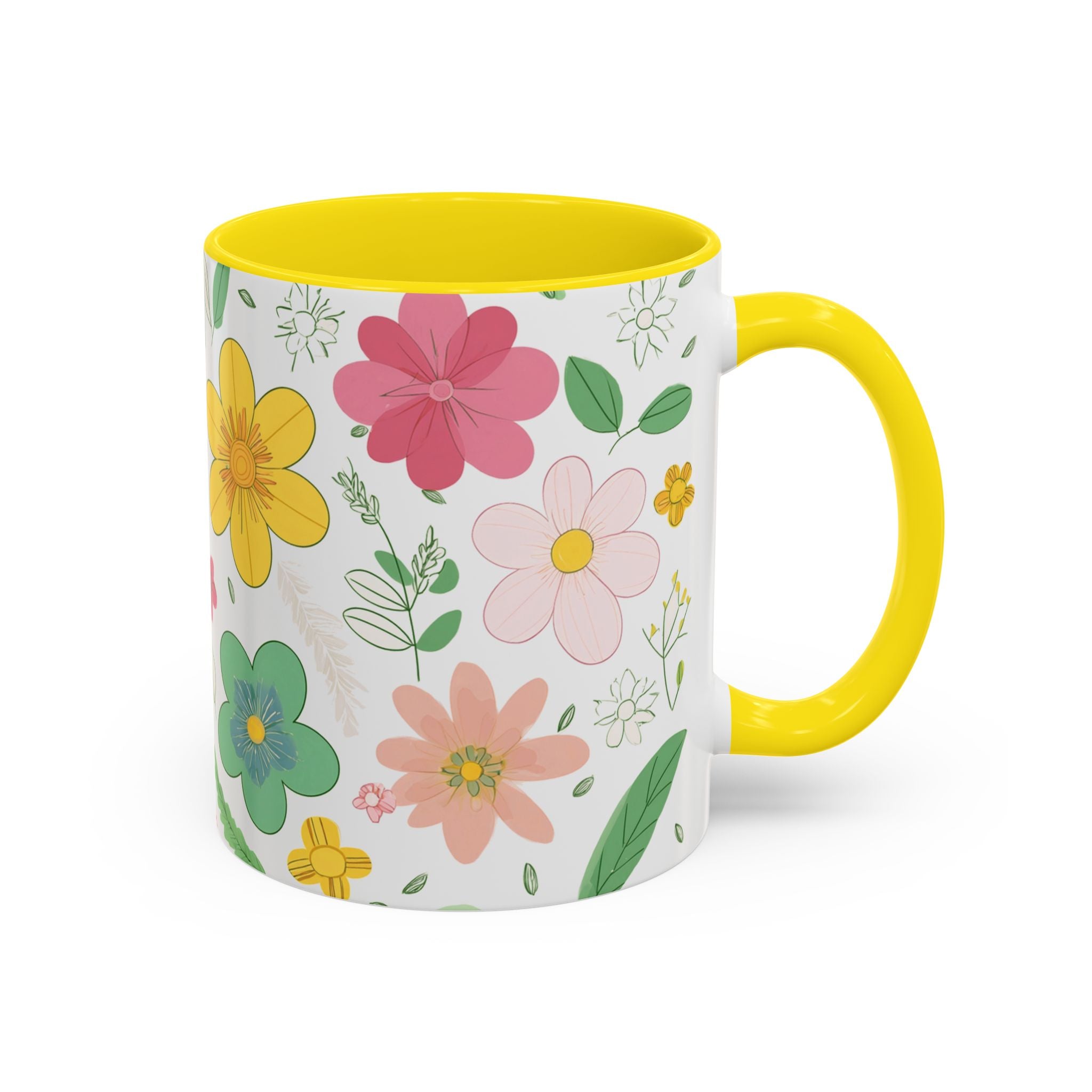 Blossom Floral Mug, Flower Ceramic Cup, Pretty Floral Tea Mug, Coffee Cup Gift, Spring Blossom Mug.