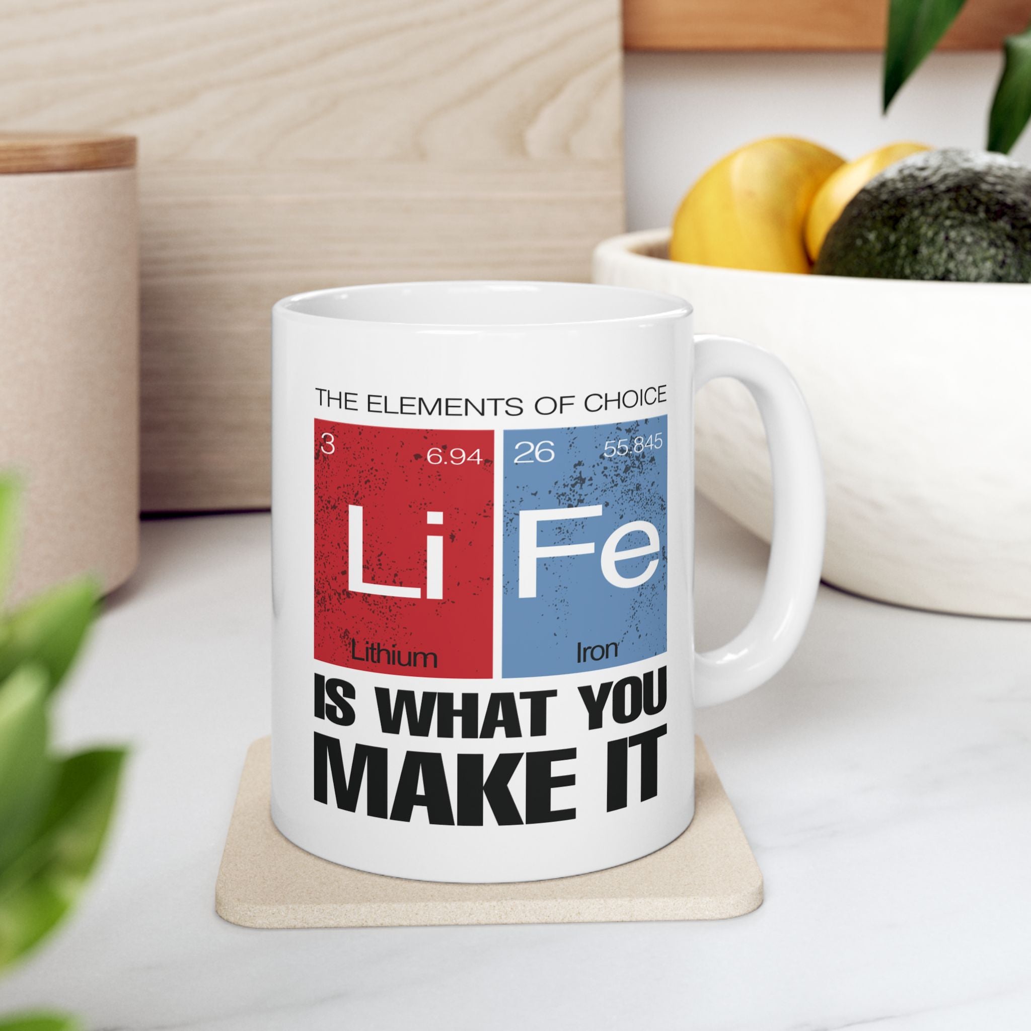 Inspirational Mug - Life Is What You Make It - Coffee Lovers Gift, Motivational Quote, Unique Kitchen Decor, 11oz, 15oz Tea Mug.