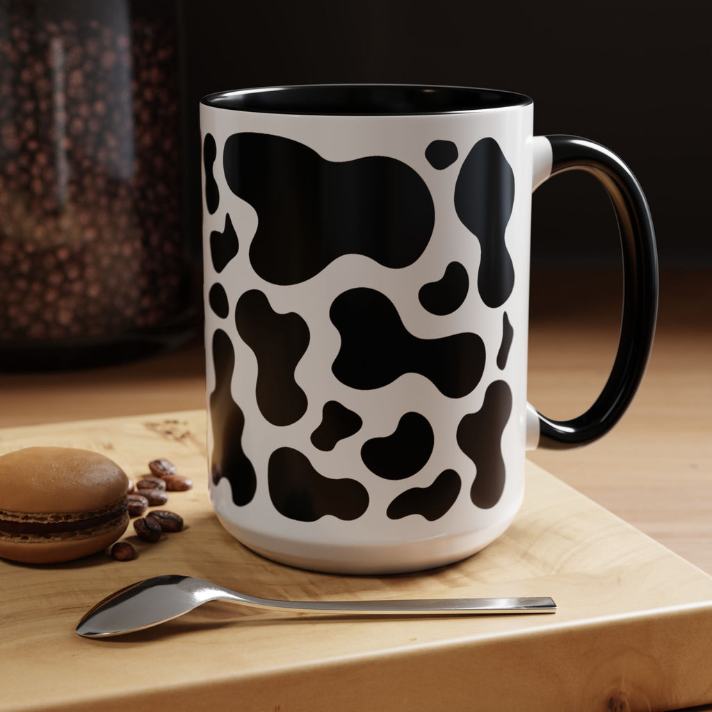 Cow Prints Mug, Farmhouse Kitchen Decor, Animal Lover Gift, Rustic Coffee Cup, Ceramic Tea Mug, Country Chic Drinkware, Farm Workers.