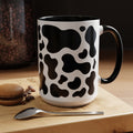 Cow Prints Mug, Farmhouse Kitchen Decor, Animal Lover Gift, Rustic Coffee Cup, Ceramic Tea Mug, Country Chic Drinkware, Farm Workers.