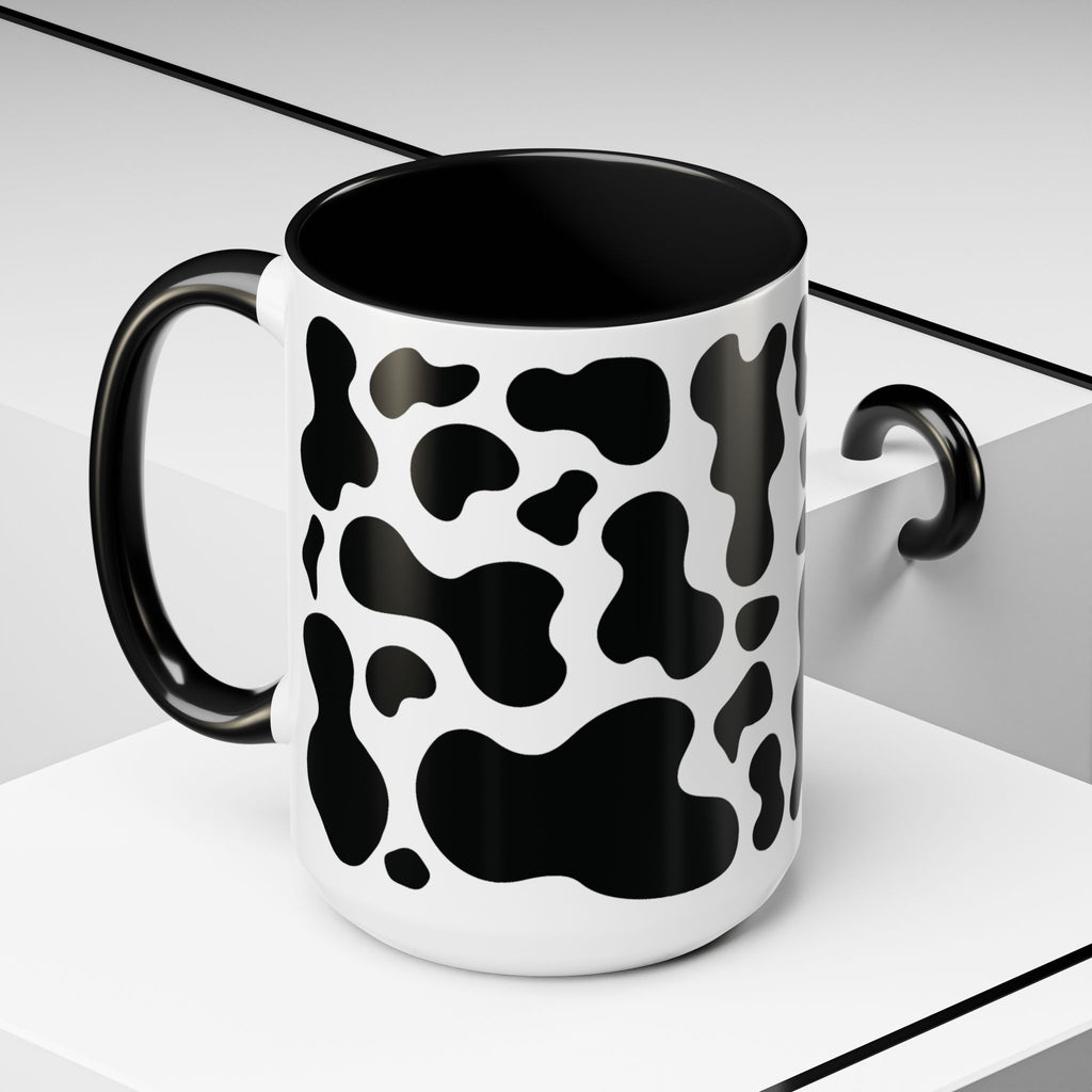 Cow Prints Mug, Farmhouse Kitchen Decor, Animal Lover Gift, Rustic Coffee Cup, Ceramic Tea Mug, Country Chic Drinkware, Farm Workers.