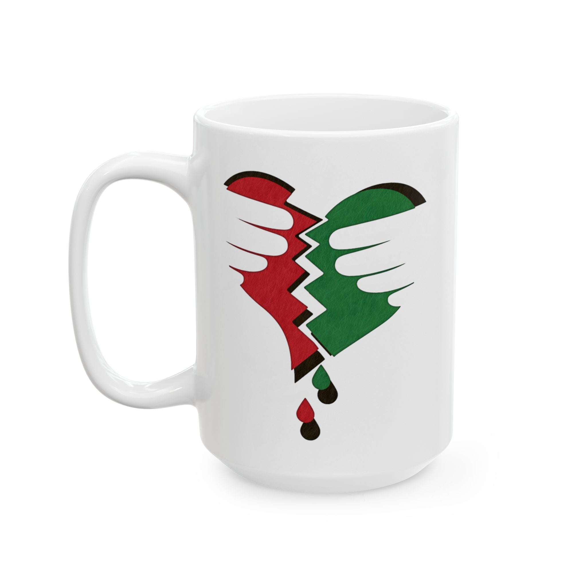 Broken Heart Palestine Ceramic Mug — Custom 11oz & 15oz