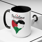 Heartfelt Palestine Coffee Mug - Love and Solidarity in Every Sip