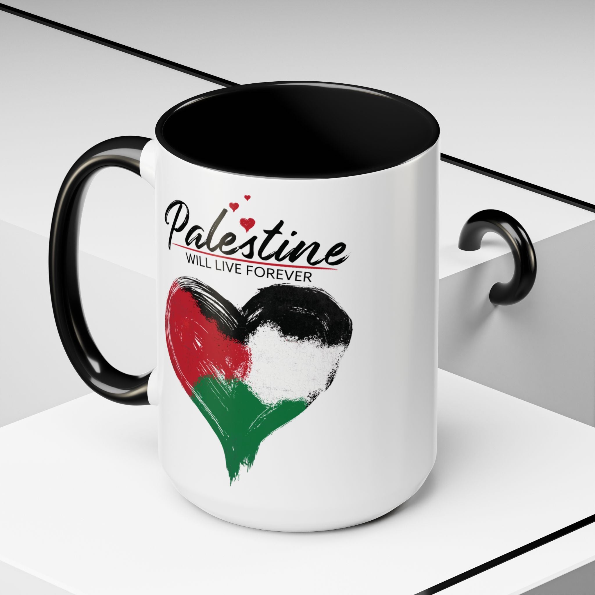 Heartfelt Palestine Coffee Mug - Love and Solidarity in Every Sip