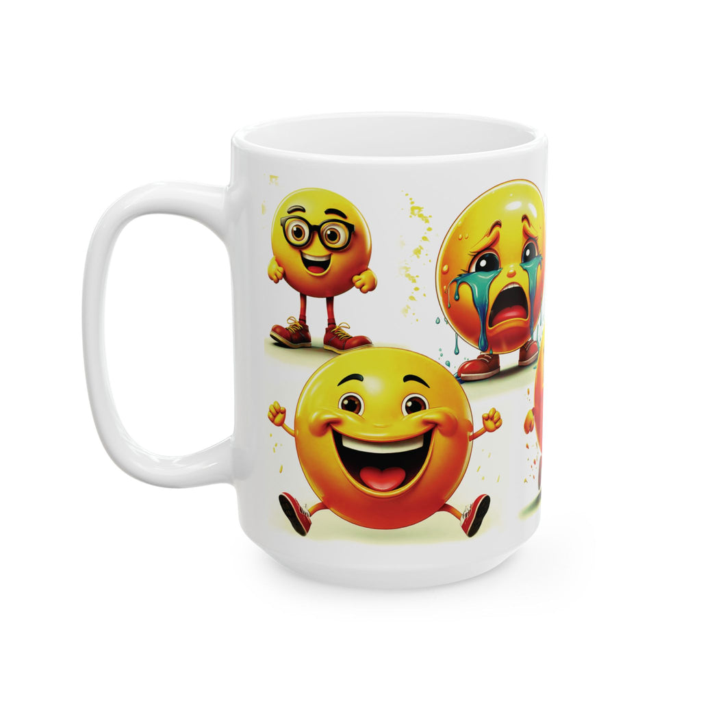 Emoji Custom Ceramic Mug, Funny Emoji Coffee Cup, Personalized Emoji Gift for Coffee Lovers 11oz, 15oz