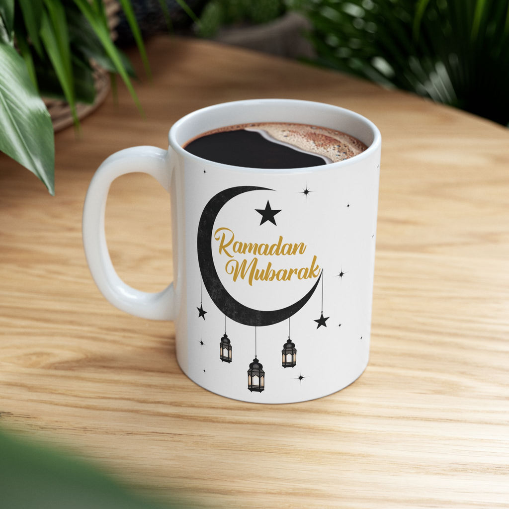 Ramadan Mubarak Ceramic Mug — Islamic Eid Coffee & Tea Gift (11oz/15oz)