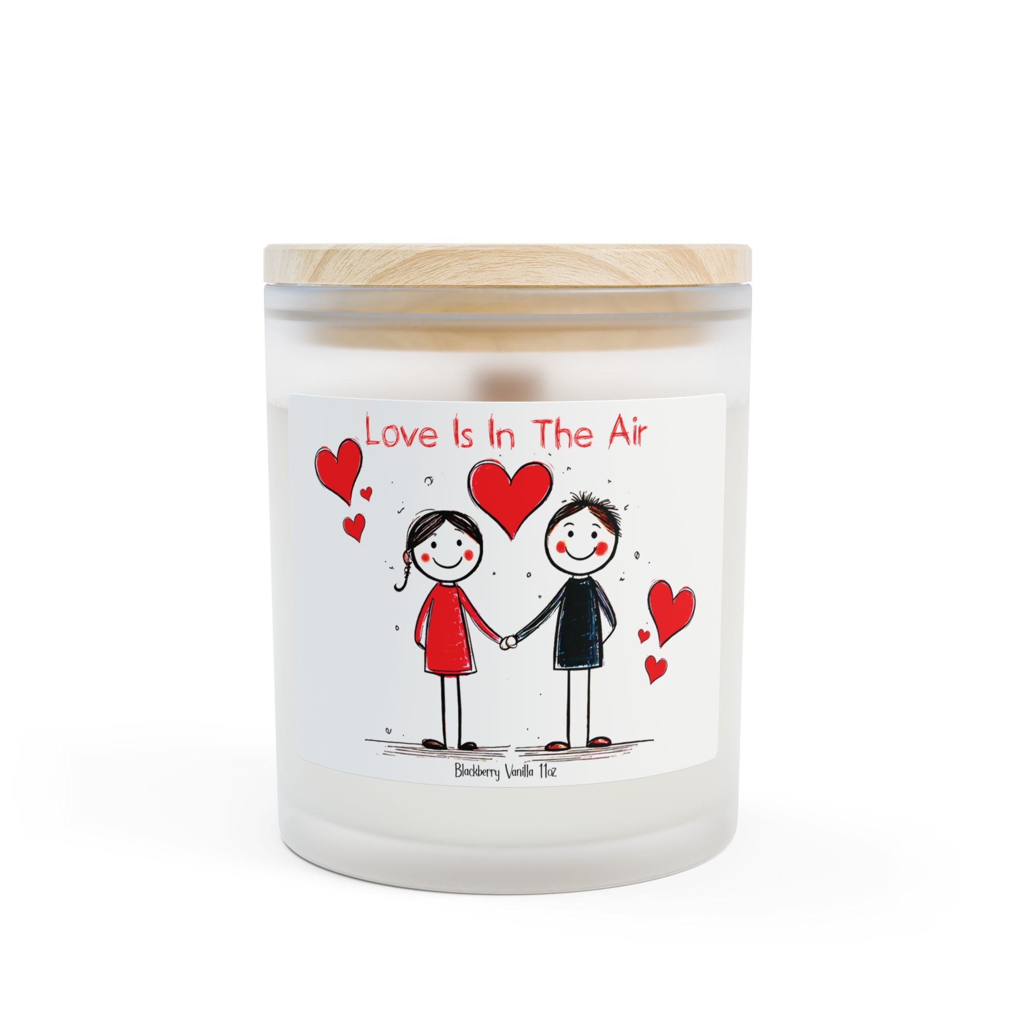 Love Is In The Air Blackberry Vanilla Frosted Glass Candle — 11oz Wooden Wick