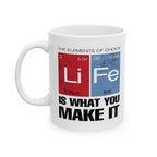 Inspirational Mug - Life Is What You Make It - Coffee Lovers Gift, Motivational Quote, Unique Kitchen Decor, 11oz, 15oz Tea Mug.