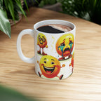 Emoji Custom Ceramic Mug, Funny Emoji Coffee Cup, Personalized Emoji Gift for Coffee Lovers 11oz, 15oz