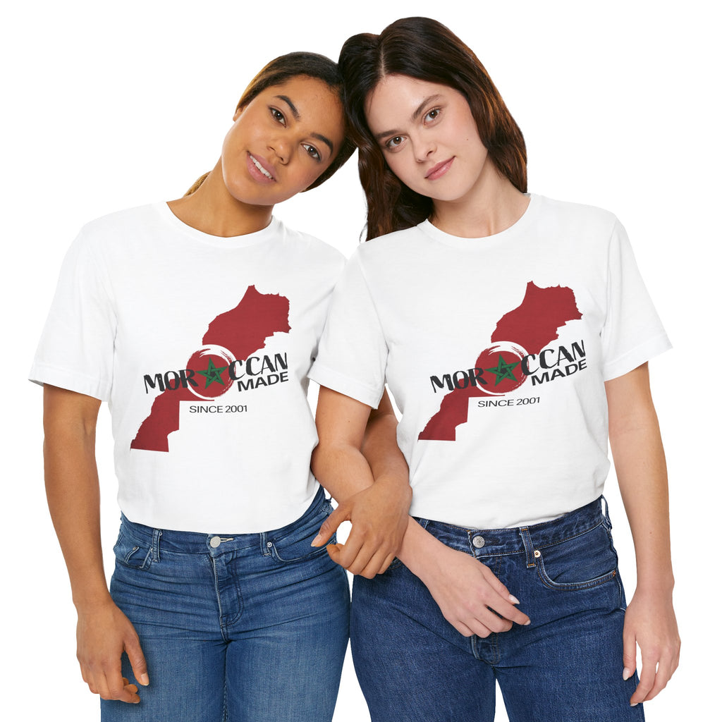 Moroccan Made Map Tee | Morocco Flag Outline T-Shirt
