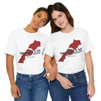 Moroccan Made Map Tee | Morocco Flag Outline T-Shirt