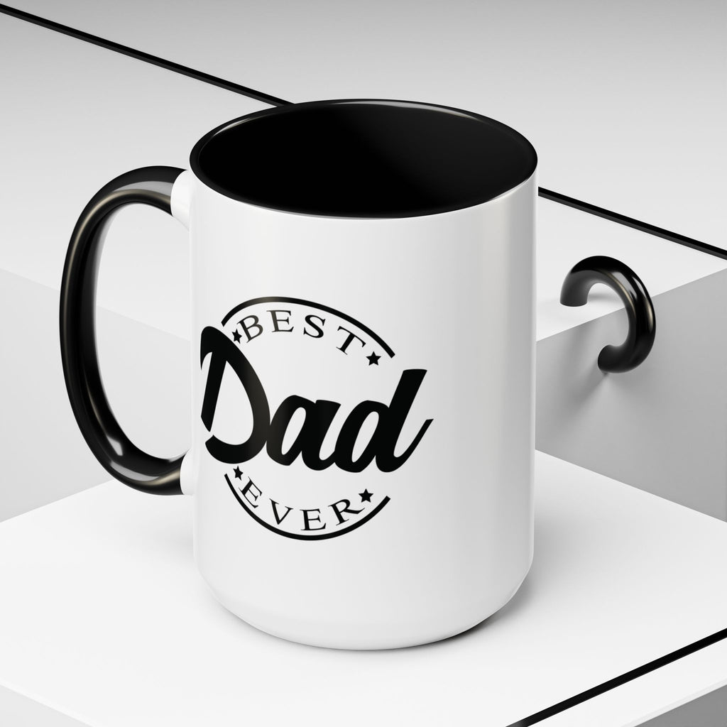 Best Dad Ever Accent Coffee Mug, Unique Gift for Father's Day, Birthday Present for Dad, Home Office Decor, Cool Dad Cup.