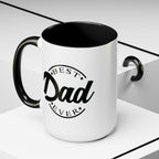 Best Dad Ever Accent Coffee Mug, Unique Gift for Father's Day, Birthday Present for Dad, Home Office Decor, Cool Dad Cup.