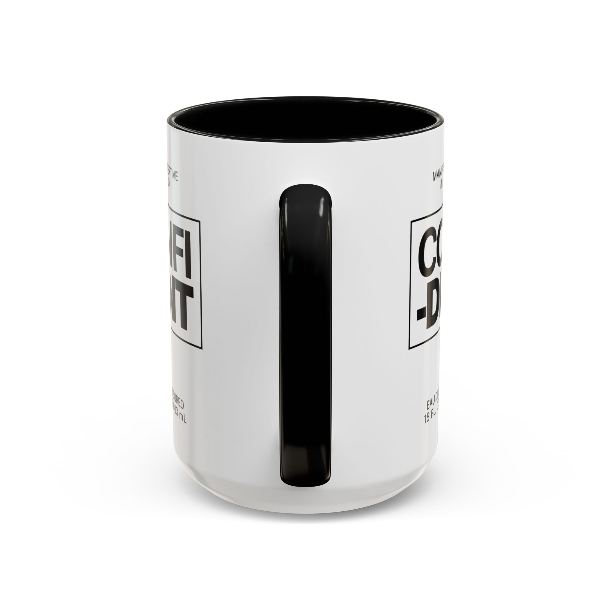 Confident Inspirational Accent Coffee Mug — 'Confident' Motivational Tea Cup with Black Handle