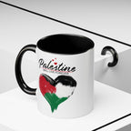 Heartfelt Palestine Coffee Mug - Love and Solidarity in Every Sip