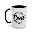 Best Dad Ever Accent Coffee Mug, Unique Gift for Father's Day, Birthday Present for Dad, Home Office Decor, Cool Dad Cup.