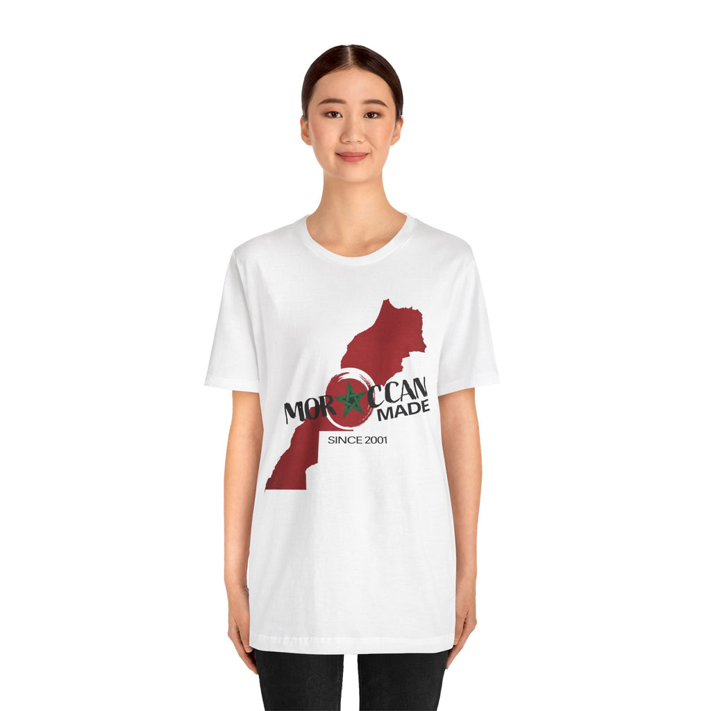 Moroccan Made Map Tee | Morocco Flag Outline T-Shirt