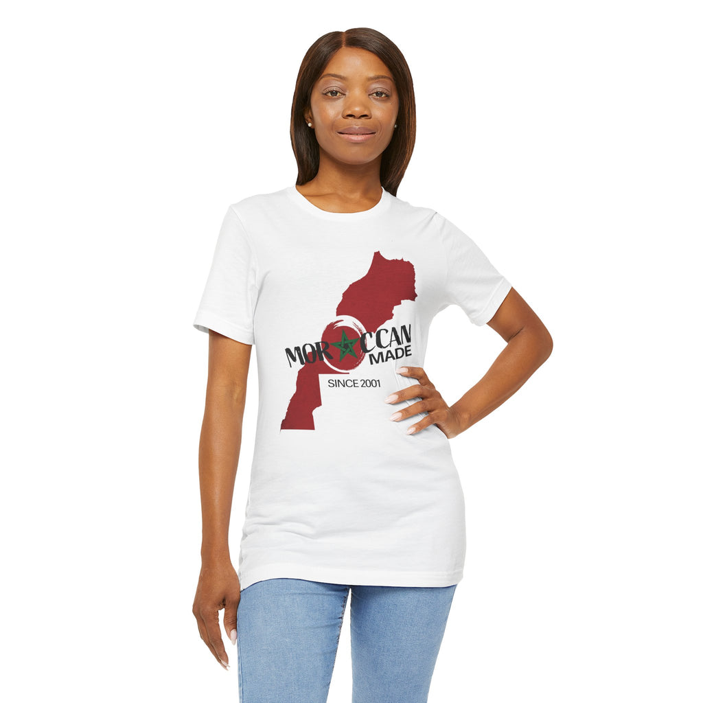 Moroccan Made Map Tee | Morocco Flag Outline T-Shirt