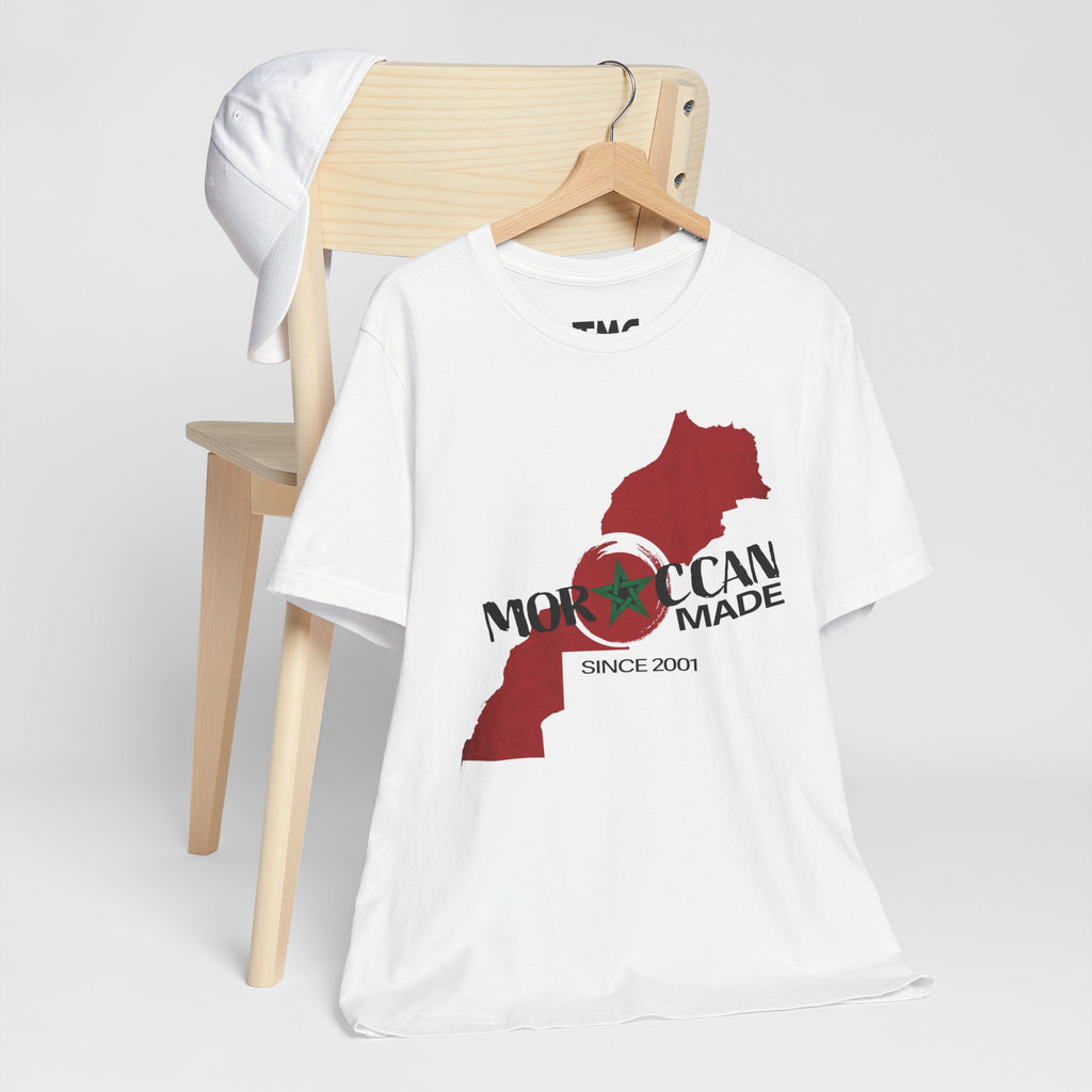Moroccan Made Map Tee | Morocco Flag Outline T-Shirt
