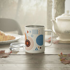 Retro Geometric Circles Insulated Coffee Mug | 10oz