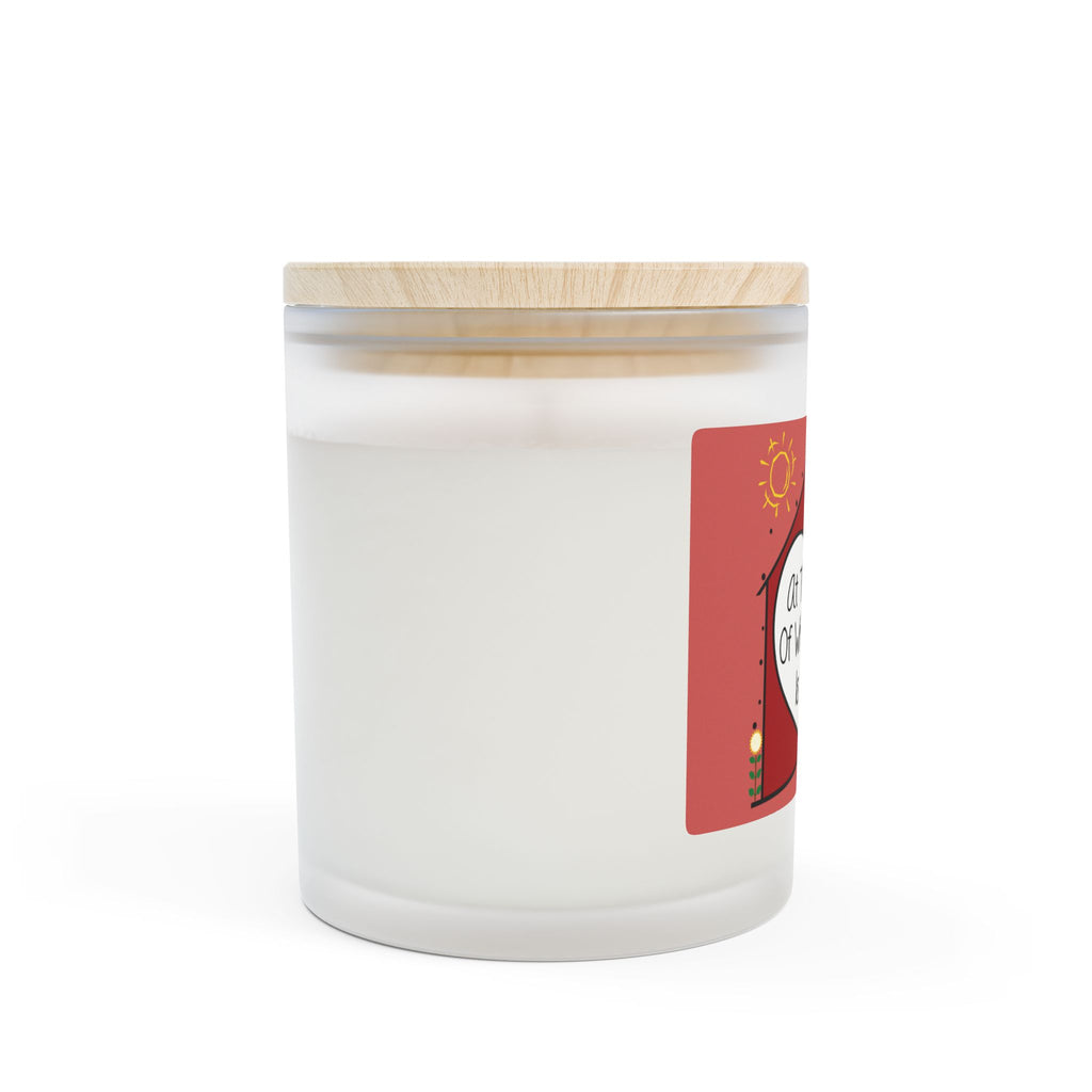 At The heart Of What We Do is Home, Frosted Glass Candle, 11oz. Home Decor, Aromatherapy, Inspirational Gift, Housewarming Present.