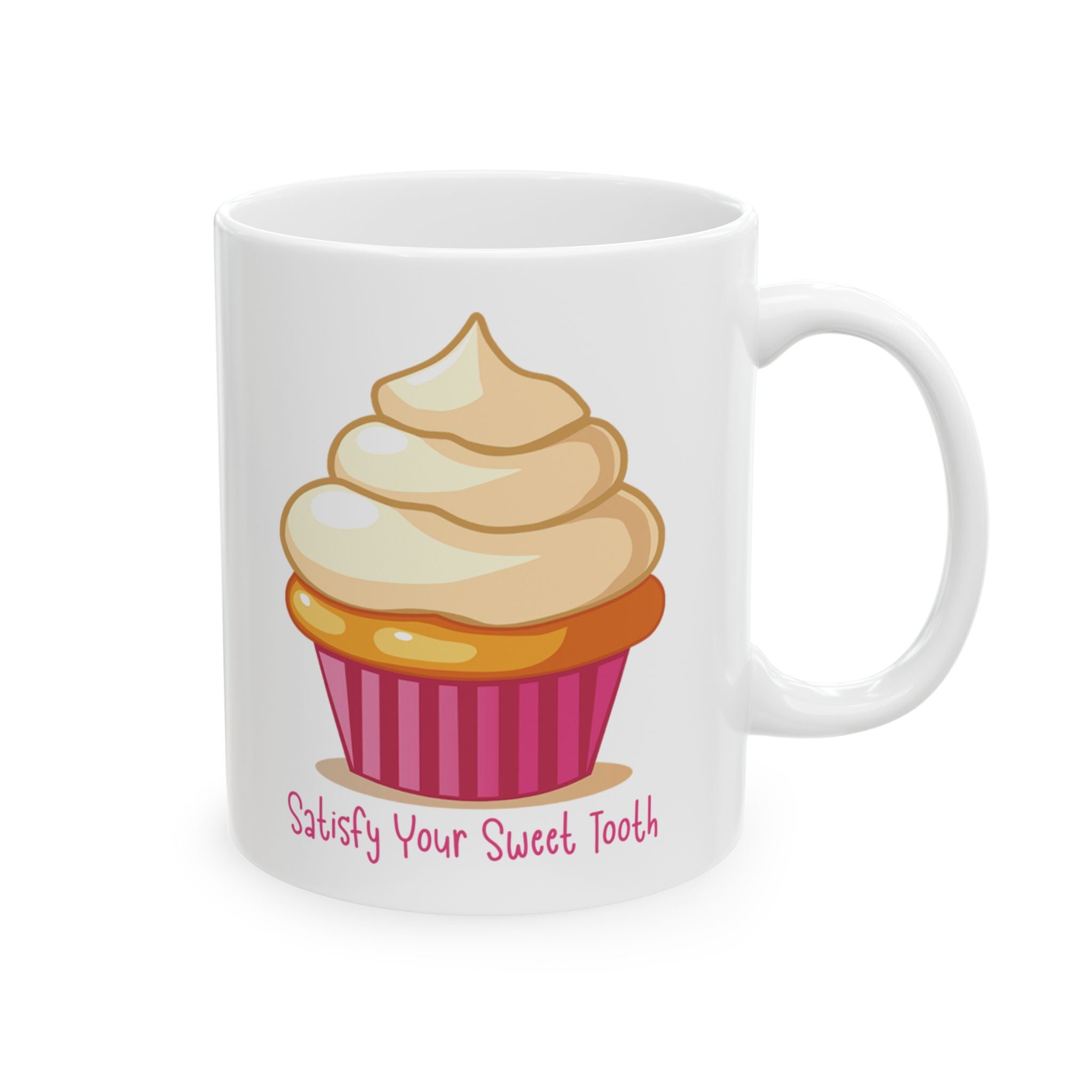Cute Cupcake Illustration Ceramic Mug | Dessert Art Coffee Cup