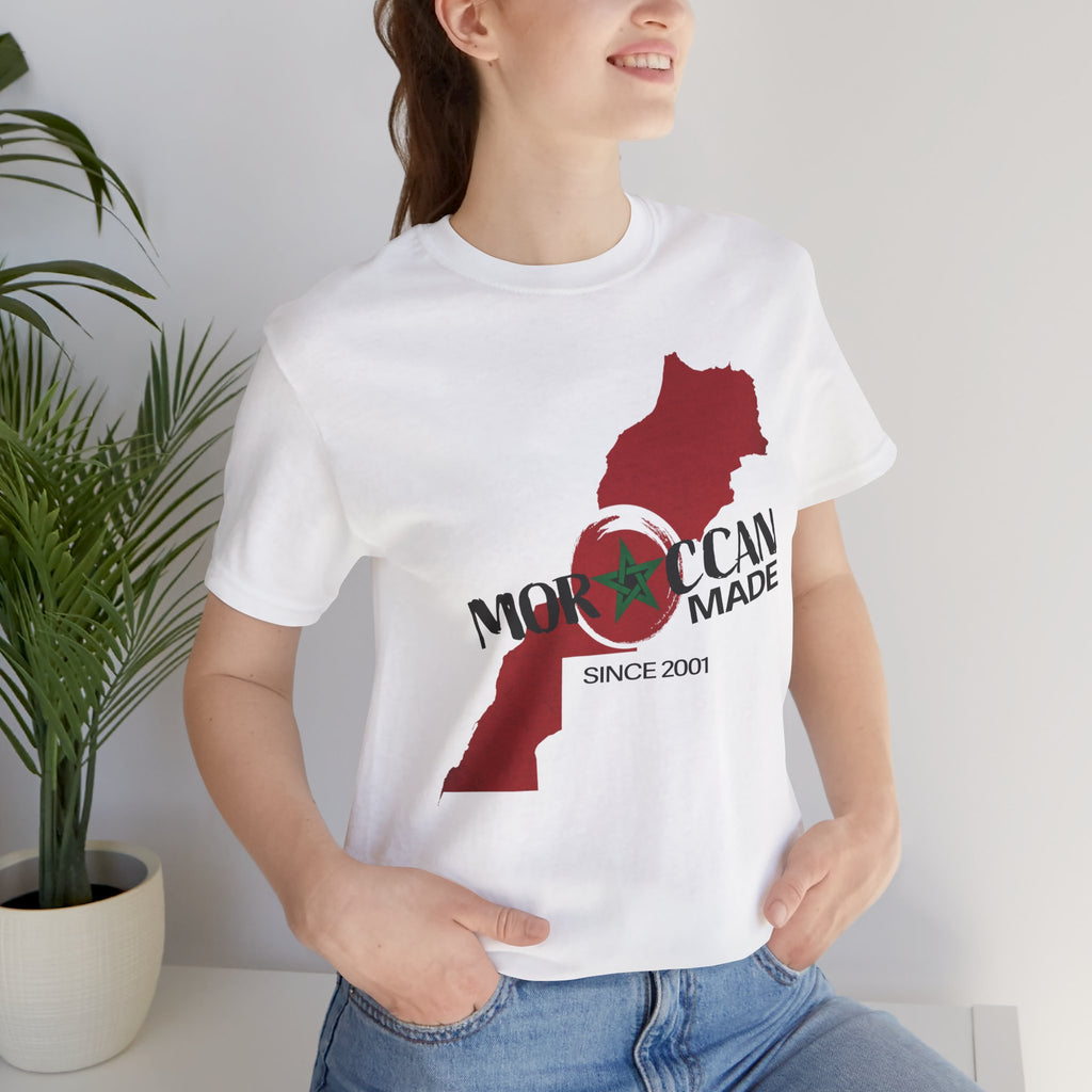 Moroccan Made Map Tee | Morocco Flag Outline T-Shirt