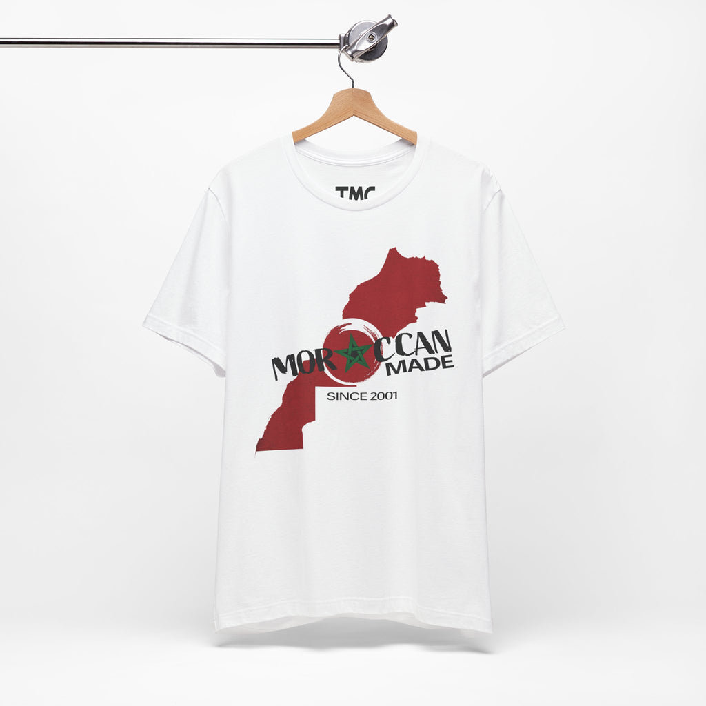 Moroccan Made Map Tee | Morocco Flag Outline T-Shirt