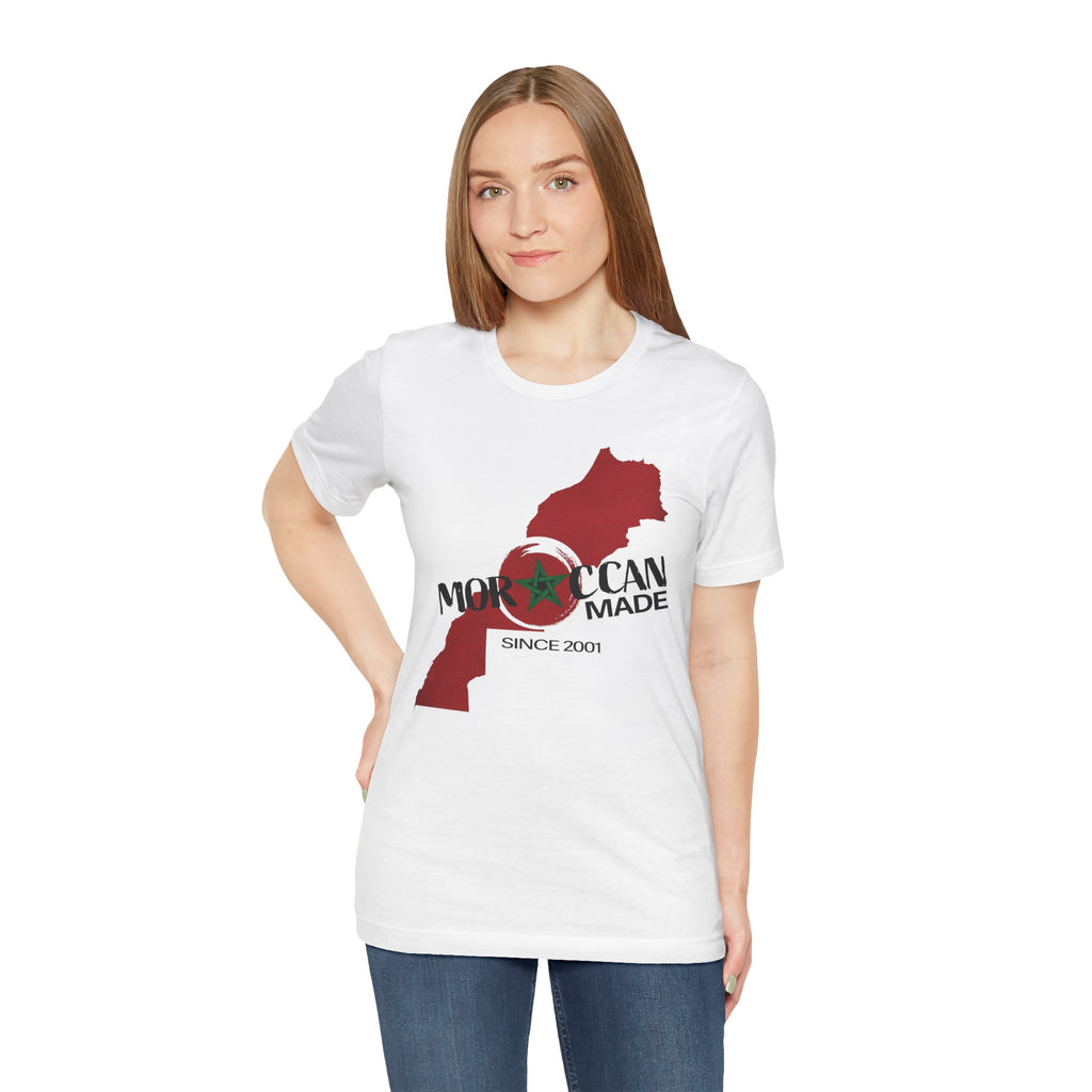 Moroccan Made Map Tee | Morocco Flag Outline T-Shirt