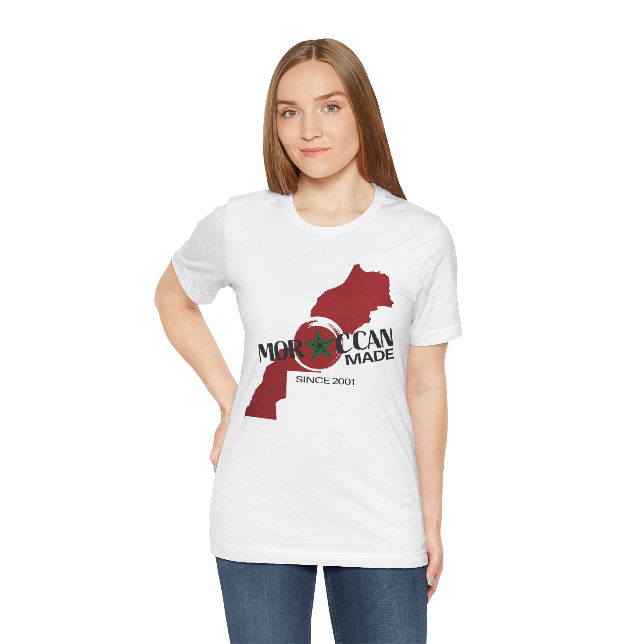 Moroccan Made Map Tee | Morocco Flag Outline T-Shirt