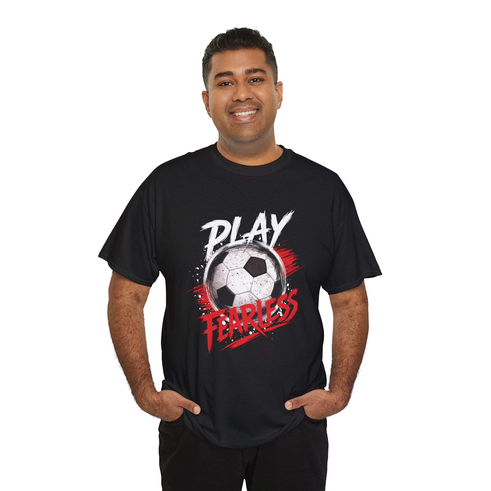 Play Fearless Soccer T-Shirt | Motivational Soccer Graphic Tee | Athlete Gift | Soccer Player Shirt | Sports Fan Unisex Tee