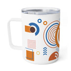 Retro Geometric Circles Insulated Coffee Mug | 10oz