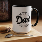 Best Dad Ever Accent Coffee Mug, Unique Gift for Father's Day, Birthday Present for Dad, Home Office Decor, Cool Dad Cup.