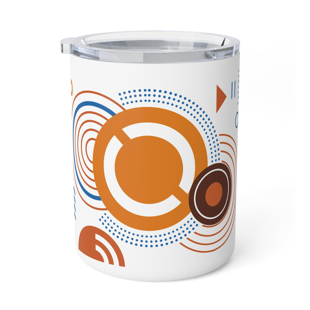 Retro Geometric Circles Insulated Coffee Mug | 10oz